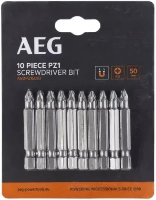 Біта PZ1 1/4" L50мм 10шт AEG ASDPZ15010 (4932479512)