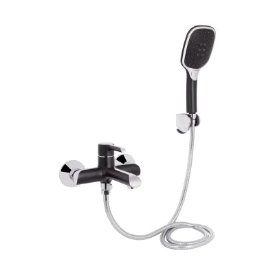 Смеситель для ванны Qtap Grand 006 Хром / Черный