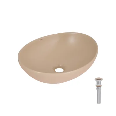 Раковина Qtap Dove 415x340x140 с донным клапаном Бежевый