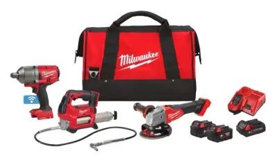 Набор Milwaukee M18 FPP3AK-523B: гайковерт+болгарка+шприц