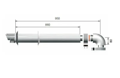 Комплект коаксиальный для котлов Ariston Turbo 60/100 мм