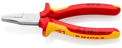 Плоскогубцы с гладкими губками Knipex L=160 мм (20 06 160)