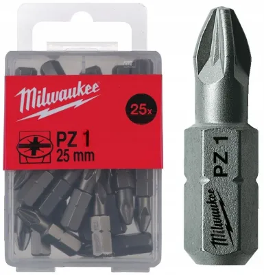 Біта Milwaukee 1/4" L25мм PZ1 (25шт) (4932399589)