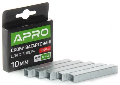 Скобы закаленные для степлера 10*11,3*0,7mm (1000 шт) Apro (680147)
