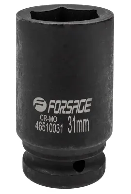 Ударная глубокая торцевая головка 6-гранная 31 мм 3/4" Forsage (F-46510031)