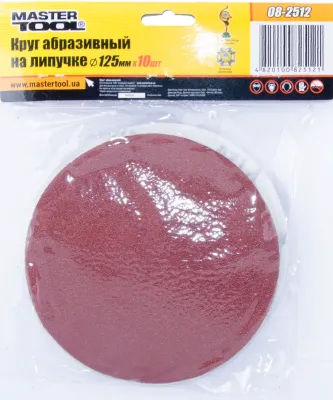 Шлифовальный круг на липучке Ø 125мм P120 (10 шт) MasterTool 08-2512