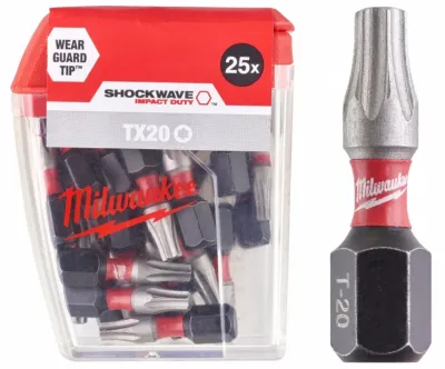 Бита Milwaukee Shockwave 1/4" L25мм TX20 25шт (4932430875)