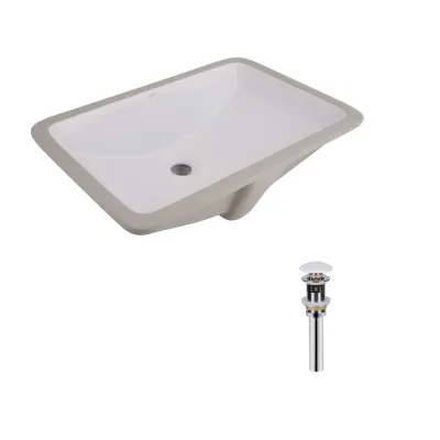 Раковина врезная прямоугольная Qtap Stork 535x365x190 мм White с донным клапаном PU02O