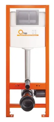 Инсталляция для унитаза Qtap Nest ST 4 в 1 (Клавиша смыва 150x220x13 мм, Satin, квадратная)