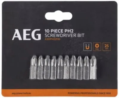 Бита PH2 1/4" L25мм 10шт AEG ASDPH22510 (4932479511)