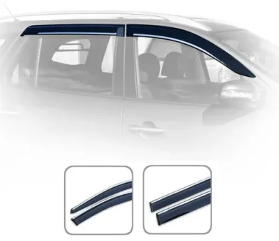 Дефлектори вікон Nissan Qashqai 2014-2021 (на скотчі) з Хром Молдингом HIC (NI84)