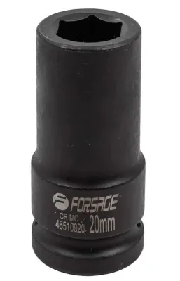Ударная глубокая торцевая головка 6-гранная 20 мм 3/4" Forsage (F-46510020)