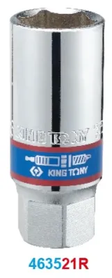 Головка свечная King Tony 1/2" 20.8мм 6-гранная с резинкой (463521R)