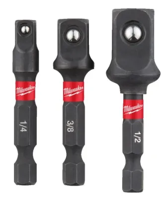 Набор переходников 1/4'' Hex на квадрат (1/4", 3/8", 1/2") Milwaukee (4932479228)