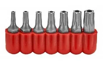 Набор бит 1/4" L25мм TORX T10H-T-40H с отв. 7 ед. Force (2071)
