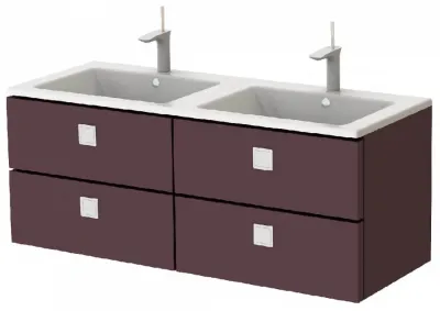 Тумба Botticelli Rimini Rm-130d з умивальником Marlen-1300d Бордовий