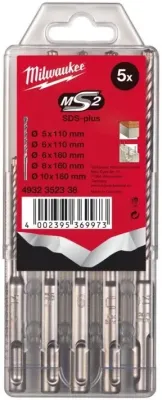 Набор буров по бетону SDS-PLUS Milwaukee Ø 5.0 - 10.0 мм (5 шт.) (4932352338)