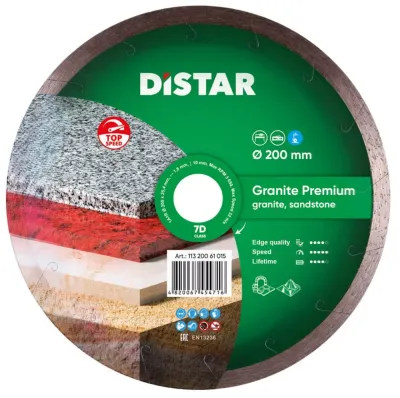 Круг алмазный отрезной 1A1R 200 Granite Premium Distar (11320061015)