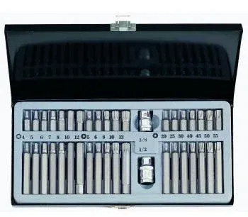 Набор бит 10мм HEX, Torx с отв., Spline 40 ед. Force (4401T)