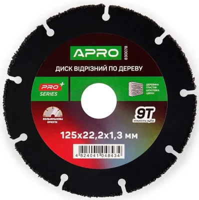 Диск отрезной по дереву с вольфрамовой крошкой 125х1.3х22.2мм APRO (830078)