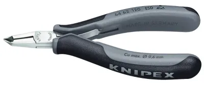 Кусачки торцевые для электроники антистатические Knipex L=120 мм (64 62 120 ESD)