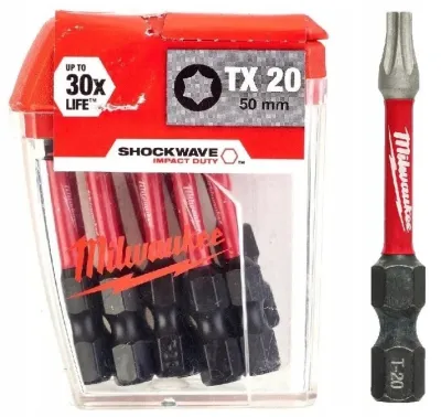 Бита Milwaukee Shockwave 1/4" L50мм TX20 10шт (4932430877)