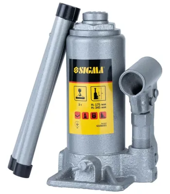 Домкрат гідравлічний пляшковий одноштоковий 3т Standard Sigma 6106031