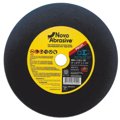 Круг отрезной по металлу неармированный NovoAbrasive 41 230х1.6х32 мм