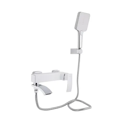 Змішувач для ванни Qtap Swan Cascada 260 Хром / Білий