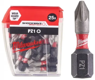Біта Milwaukee Shockwave 1/4" L25мм PZ1 (25шт) (4932430861)