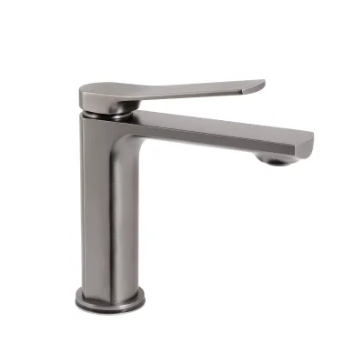 Смеситель для раковины Qtap Slavonice 270 Оружейная сталь (Графит)