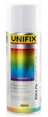 Эмаль акриловая универсальная RAL 9010 Белая матовая 400мл Unifix (941031)