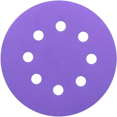Шлифовальный круг на липучке Ø 125мм WorkMan Ceramic 8 отверстий Р100