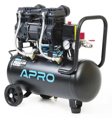 Компресор двоциліндровий безмасляний Apro 1.5кВт 240л/хв 24л (850171)