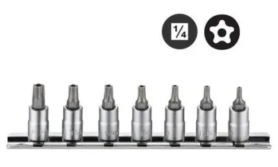 Набор бит в головке 1/4" L=25мм TORX PLUS TS10-TS40 с отв. 7 шт. Force (20711)
