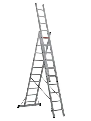 Лестница раскладная Pro FLORA 3х10 ступенек 6.49м