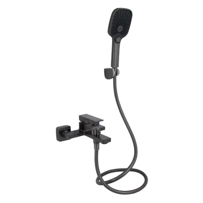 Смеситель для ванны Qtap Gemini 259 Оружейная сталь (Графит)