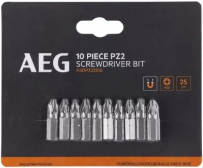 Бита PZ2 1/4" L25мм 10шт AEG ASDPZ22510 (4932479522)