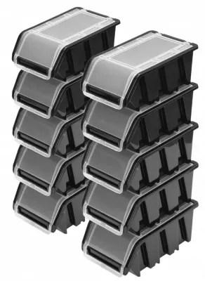 Контейнеры с крышкой Kistenberg 155x100x70мм 10 шт черные (KTR16F-S411.10)