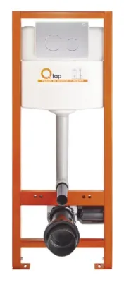 Инсталляция для унитаза Qtap Nest ST 4 в 1 (Клавиша смыва 150x220x13 мм, Satin, круглая)