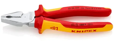 Пасатижі комбіновані особливої потужності Knipex L=200 мм (02 06 200)