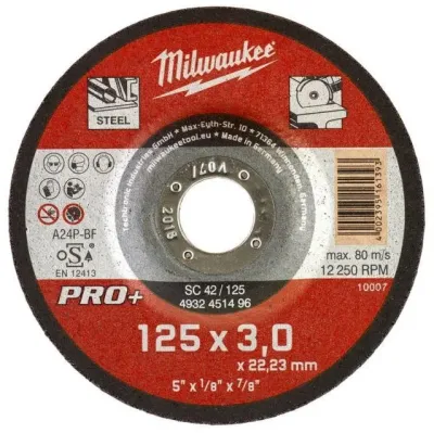 Диск отрезной по металлу Milwaukee SC 42/125х3 PRO+ (4932451496)