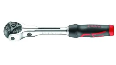 Трещотка шарнирная с резиновой ручкой 1/4" 72 зубца 150мм Force 802223