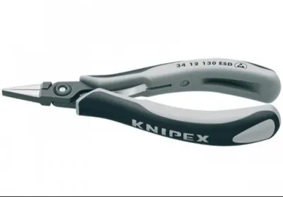 Прецизійні плоскогубці захватні для електроніки антистатичні Knipex L=135 мм (34 12 130 ESD)