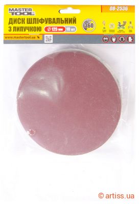 Фото шліфувальний круг на липучці ø 125мм p360 (10 шт) mastertool 08-2536