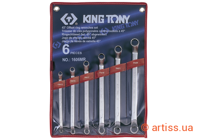 Фото набір накидних ключів king tony 10-26 мм 6 од. кут 45° (1606mr)