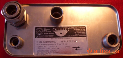 Фото 17b1951600 теплообменник вторичный на газовый котел (16 пластин)