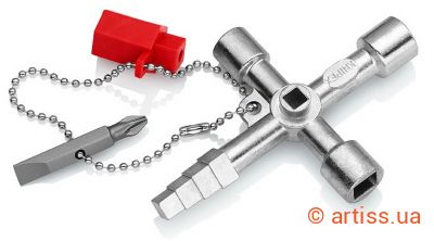 Фото універсальний професійний ключ для електрошаф і систем замикання knipex 00 11 04