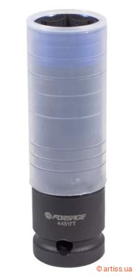 Фото ударна глибока торцева головка 6-гранна 17 мм 1/2" в захисному кожусі forsage (f-44517t)