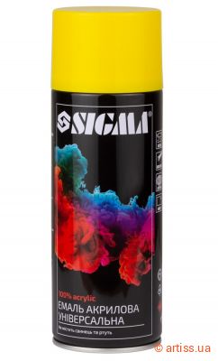 Фото емаль аерозольна акрилова ral 1021 канарково-жовтий глянець 400мл sigma  2737021